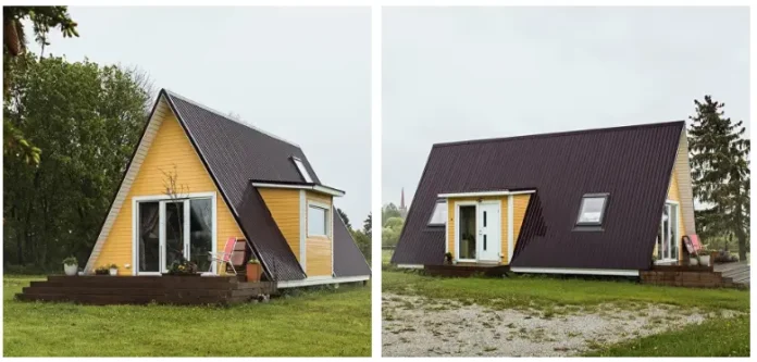 Avrame A-frame domy: Stavebnice ve tvaru áčka, kterou postaví tři lidé