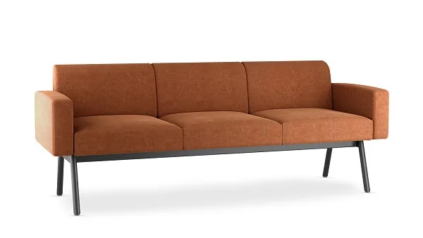LD Seating uvádí modulární sezení Pod a Nido Bench: Sestavu složíte sami 21 Trojmístná lavice Nido Bench s opěrákem a područkami v cihlovém potahu
