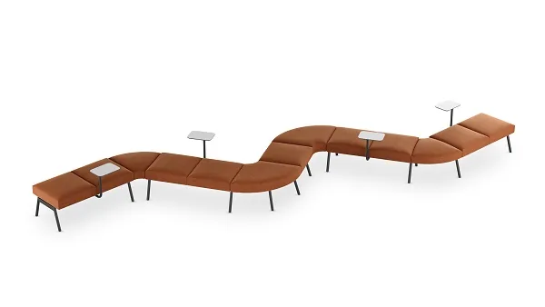 LD Seating uvádí modulární sezení Pod a Nido Bench: Sestavu složíte sami 27 Sestava Nido Bench ve světle šedé a cihlové kombinaci
