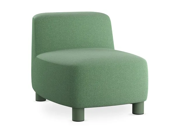 LD Seating uvádí modulární sezení Pod a Nido Bench: Sestavu složíte sami 6 Puf Pod s nízkým opěrákem v zeleném potahu